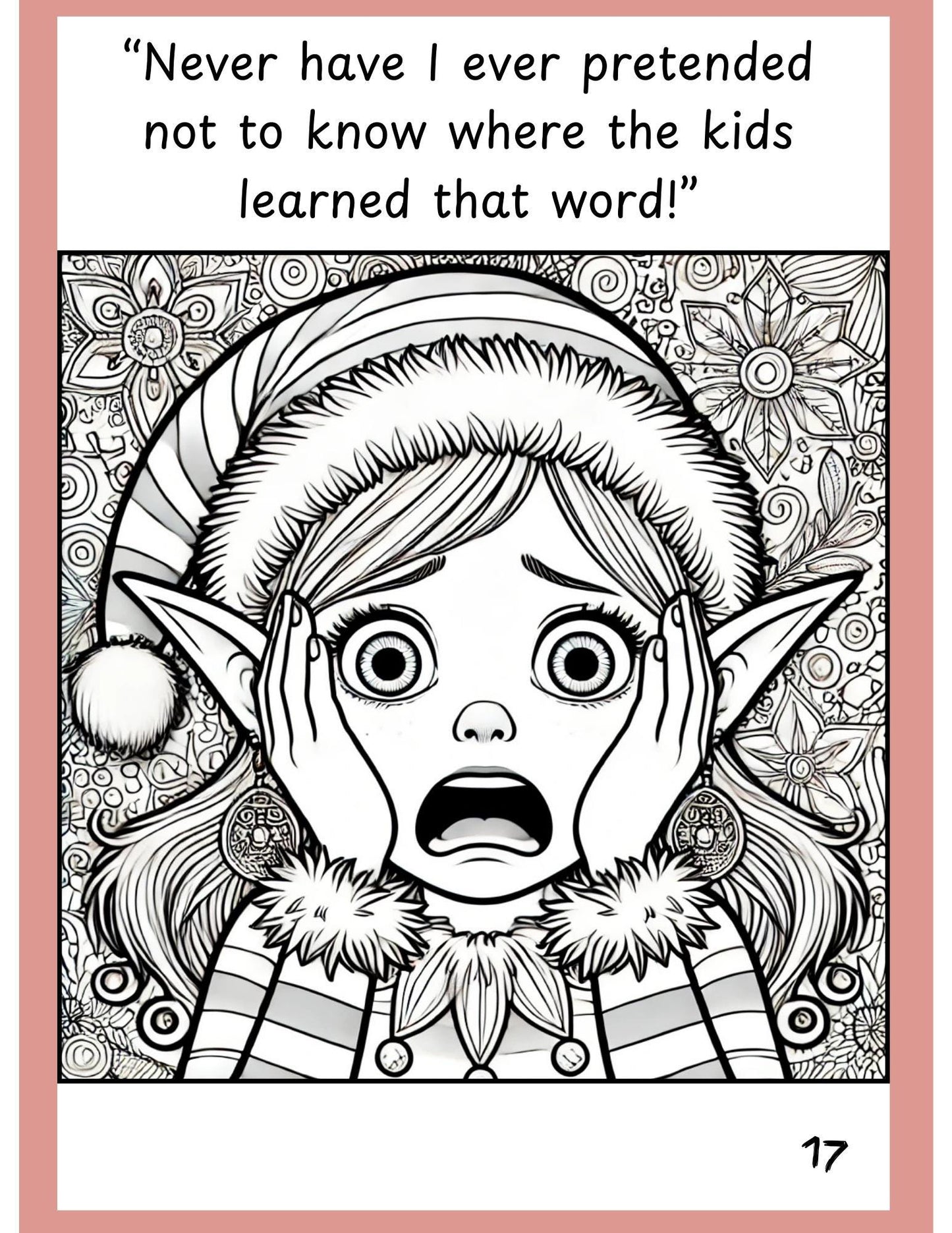 Elf Shelf Coloring Book – Funny Christmas Adult Activity | Never Have I Ever