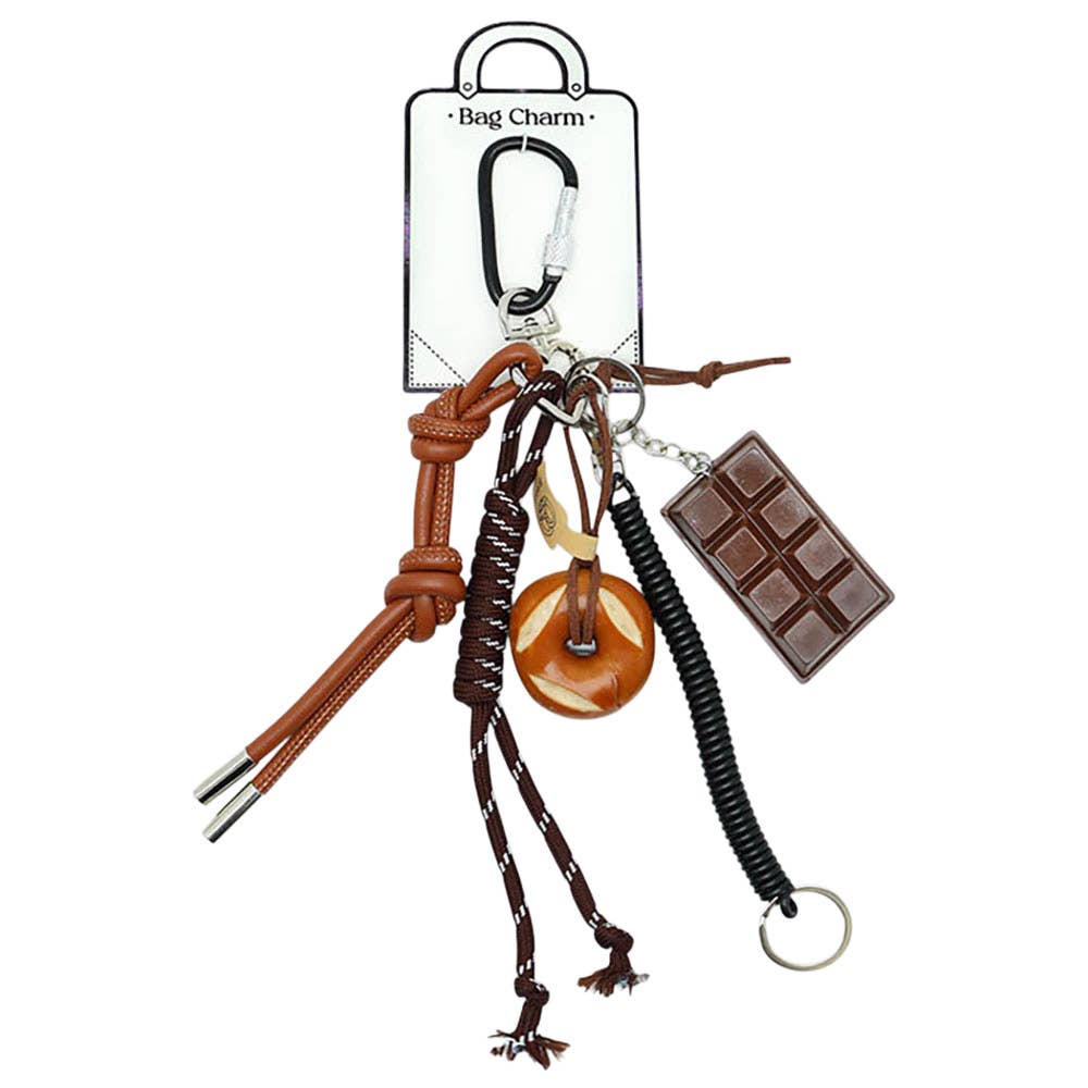SECRET BOX – Chocolate Pretzel Faux Leather Knot Charm Bag Accessory