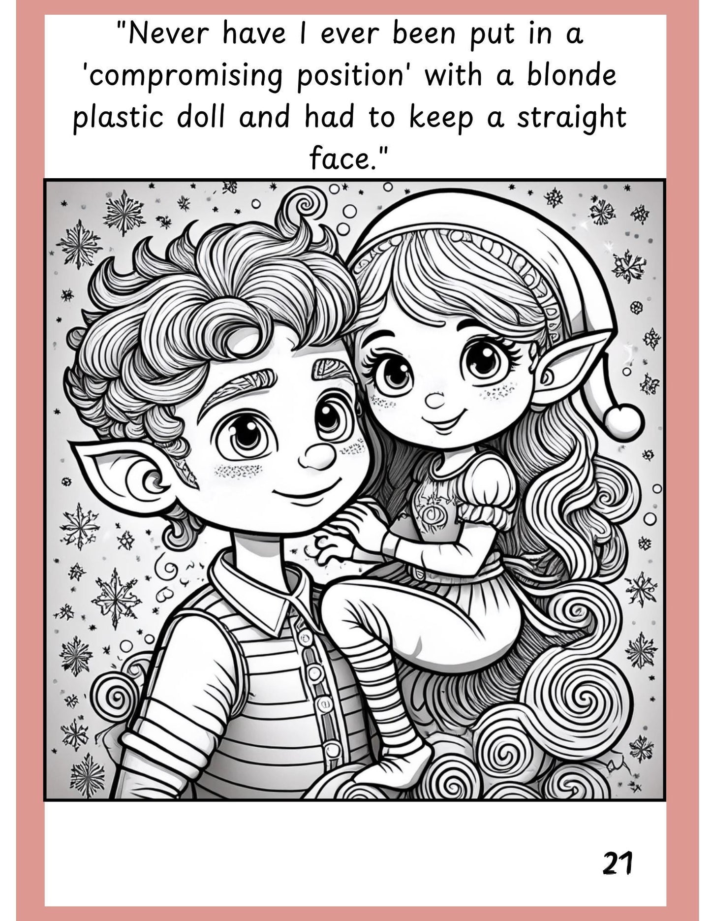 Elf Shelf Coloring Book – Funny Christmas Adult Activity | Never Have I Ever