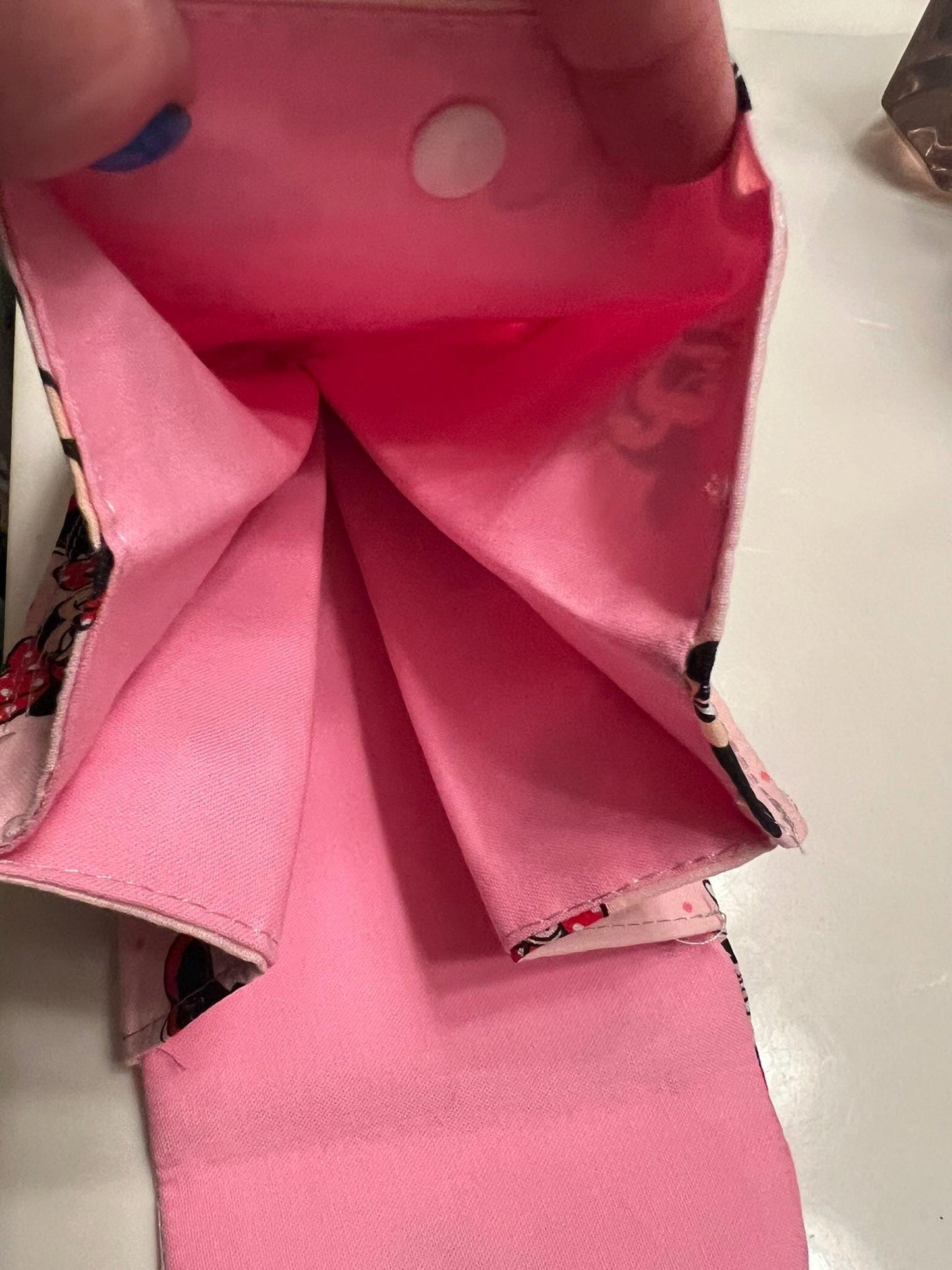 Minnie Mouse Pink Snap Pouch – 5x7” Handmade Cotton soft expandable case | Disney-Inspired Gift