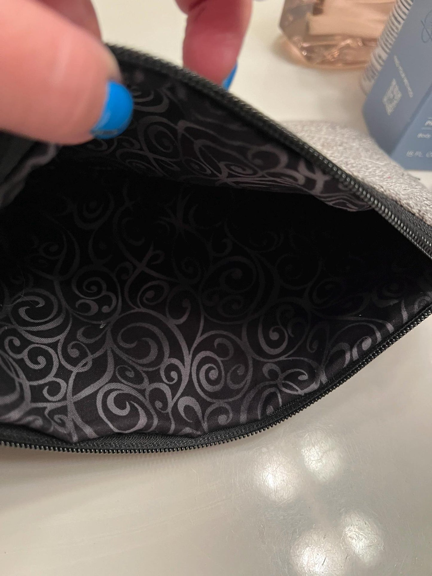 Elephant Zipper Clutch – 10x6” Gray Wildlife Purse with Faux Leather Trim | Safari Gift Handmade