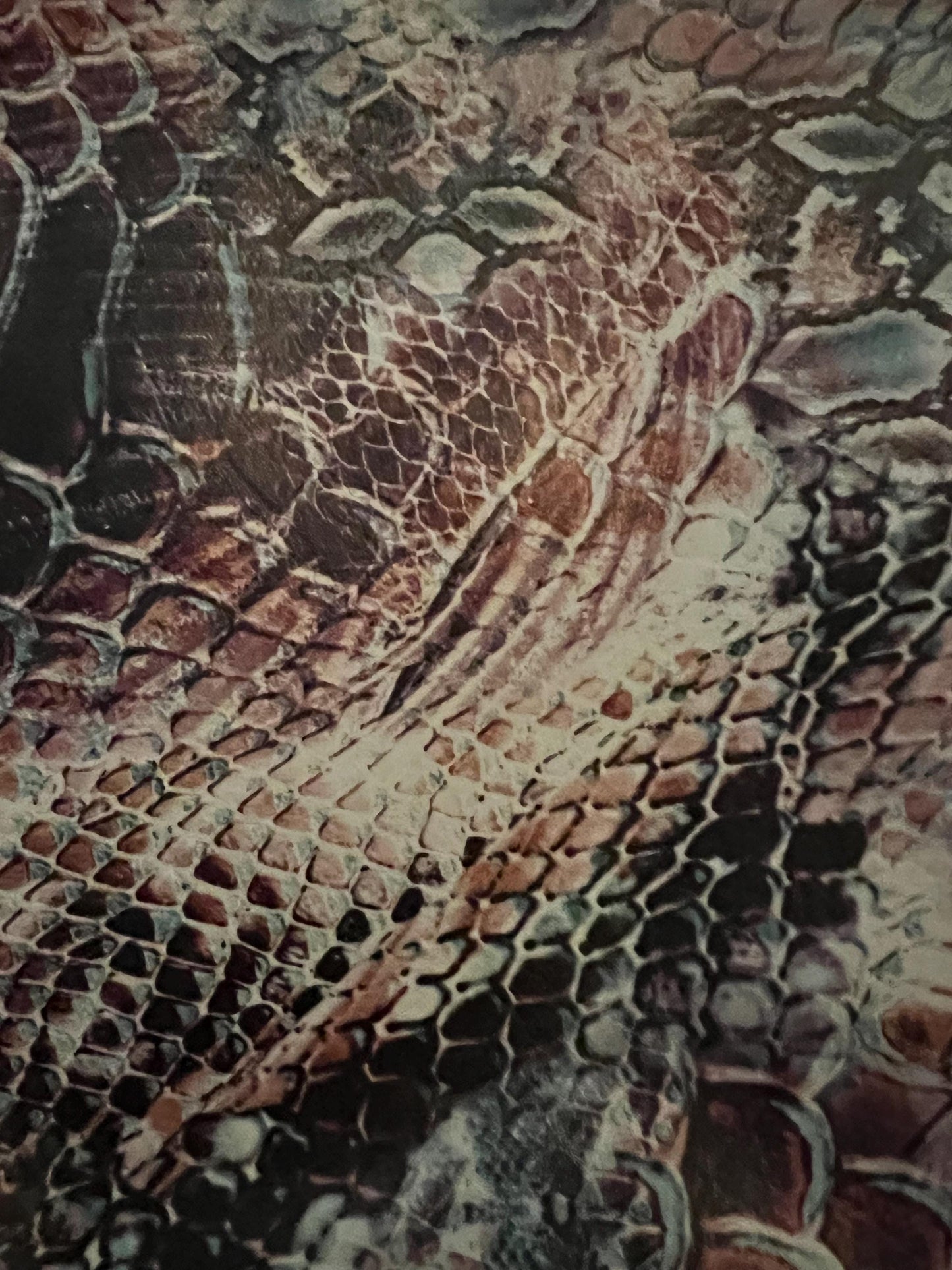 Snake Print Tote Bag – 8x11” Faux Leather Shoulder Purse with Pockets | Handmade