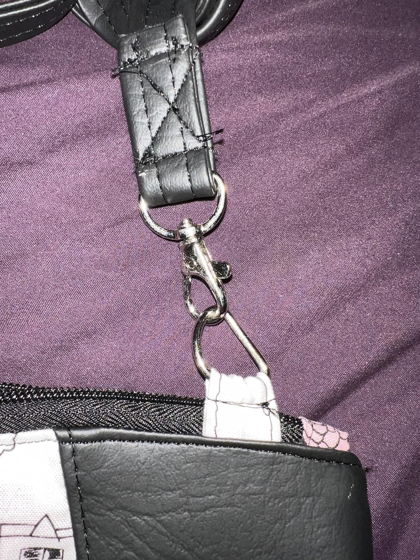 Paris Crossbody Bag – 9.5x11.5” Faux Leather Purse with Zip Pocket & Pink Lining | Handmade