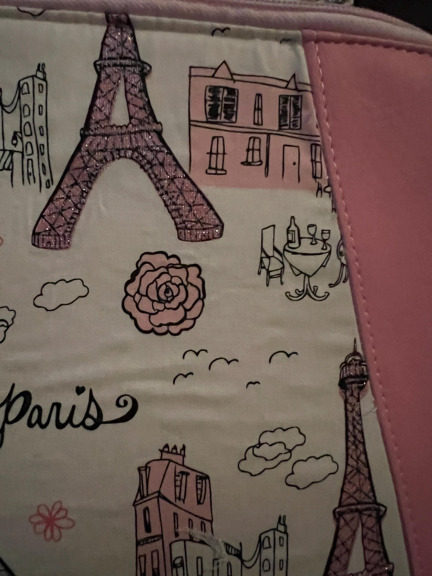 Paris Crossbody Bag – 11x9” Pink Faux Leather Purse with Chain Strap | Handmade Gift