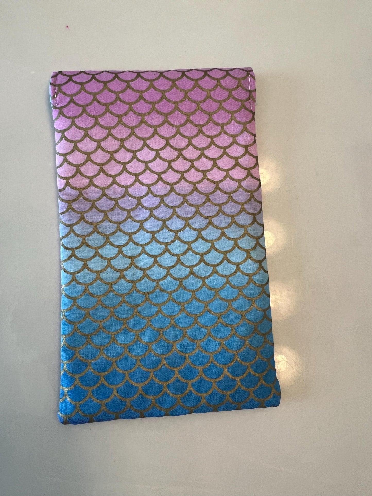 Mermaid Eyeglass Pouch – 4x7.5” Purple & Pink Snap Case | Handmade Gift Idea