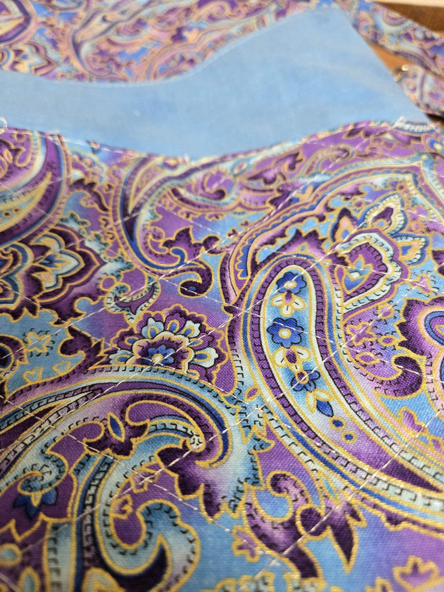 Paisley Crossbody Bag – 13x12” Quilted Purse with Inner Pockets | Adjustable & Handmade