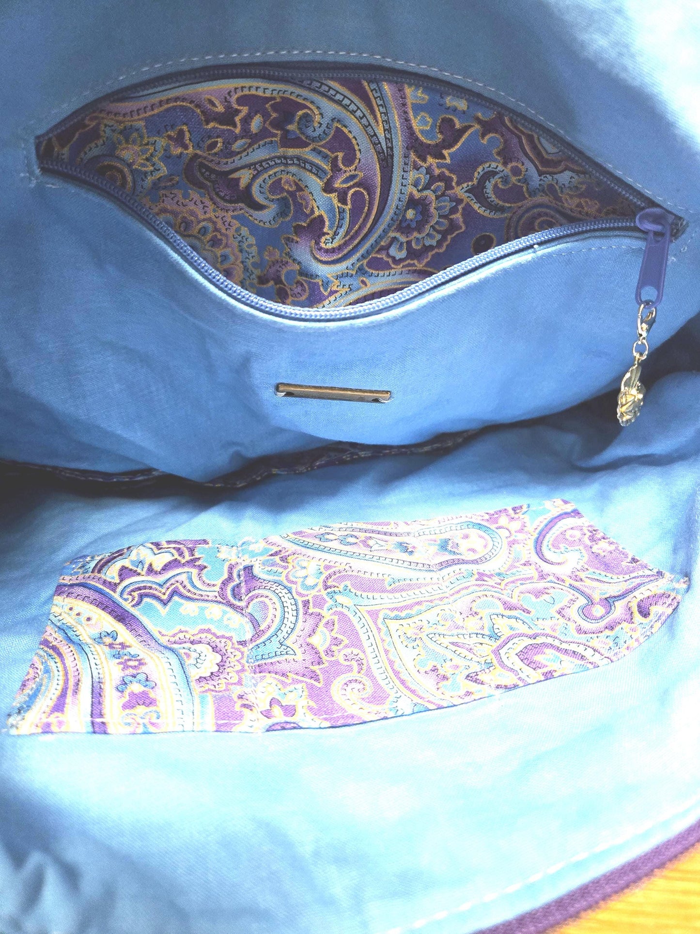 Paisley Crossbody Bag – 13x12” Quilted Purse with Inner Pockets | Adjustable & Handmade