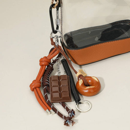 SECRET BOX – Chocolate Pretzel Faux Leather Knot Charm Bag Accessory