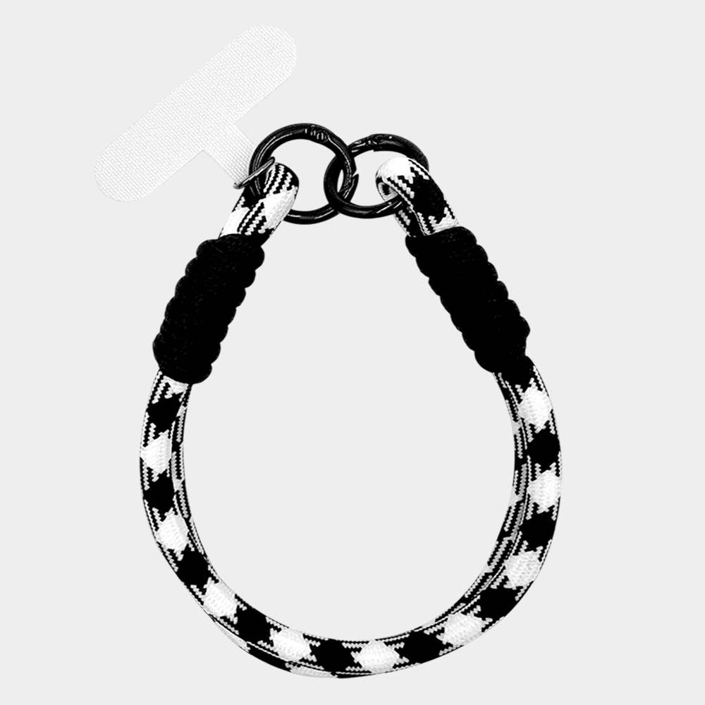 Candy Color Double Loop Phone Wrist Strap Keychain – Black or Pink Paracord Lanyard