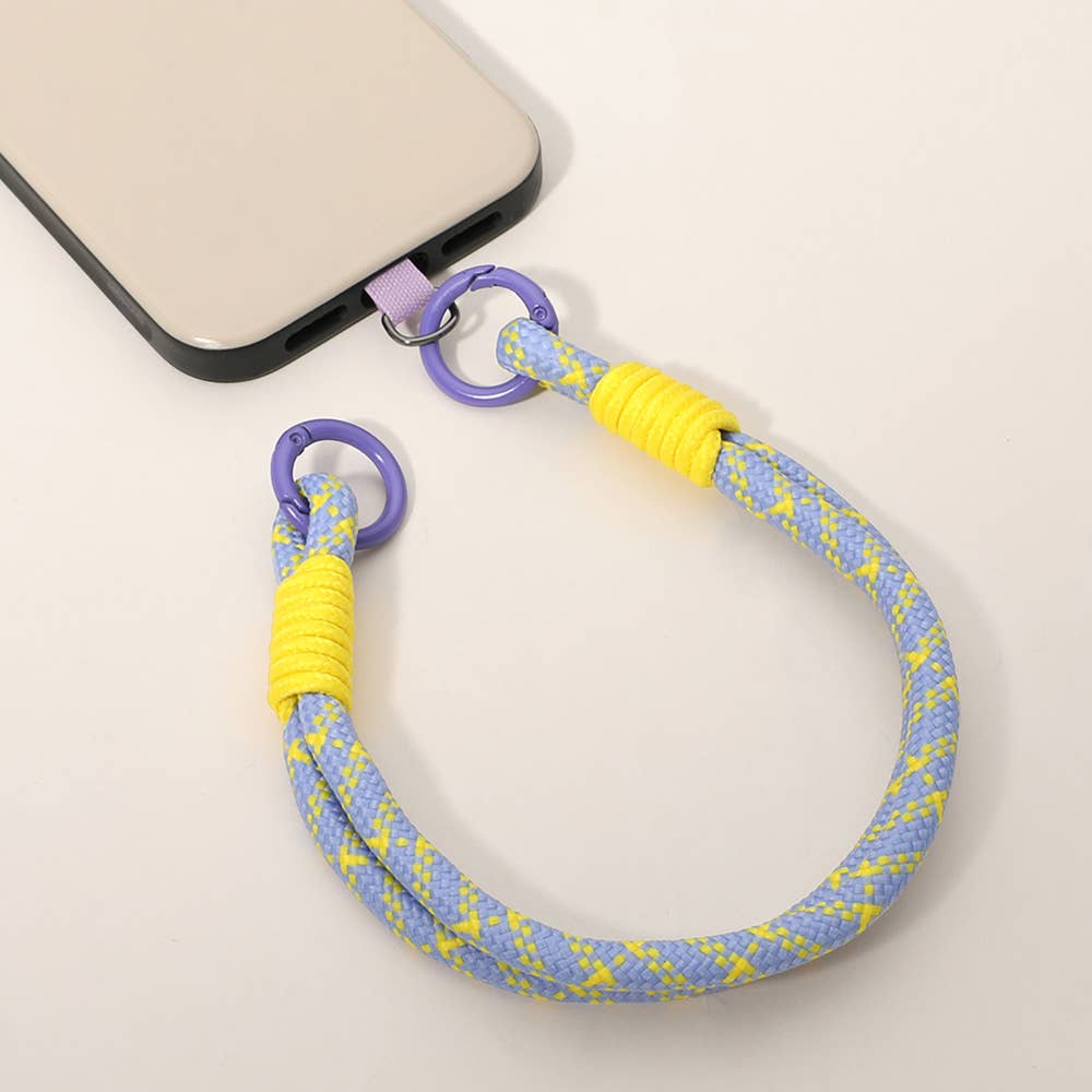 Candy Color Double Loop Phone Wrist Strap Keychain – Black or Pink Paracord Lanyard